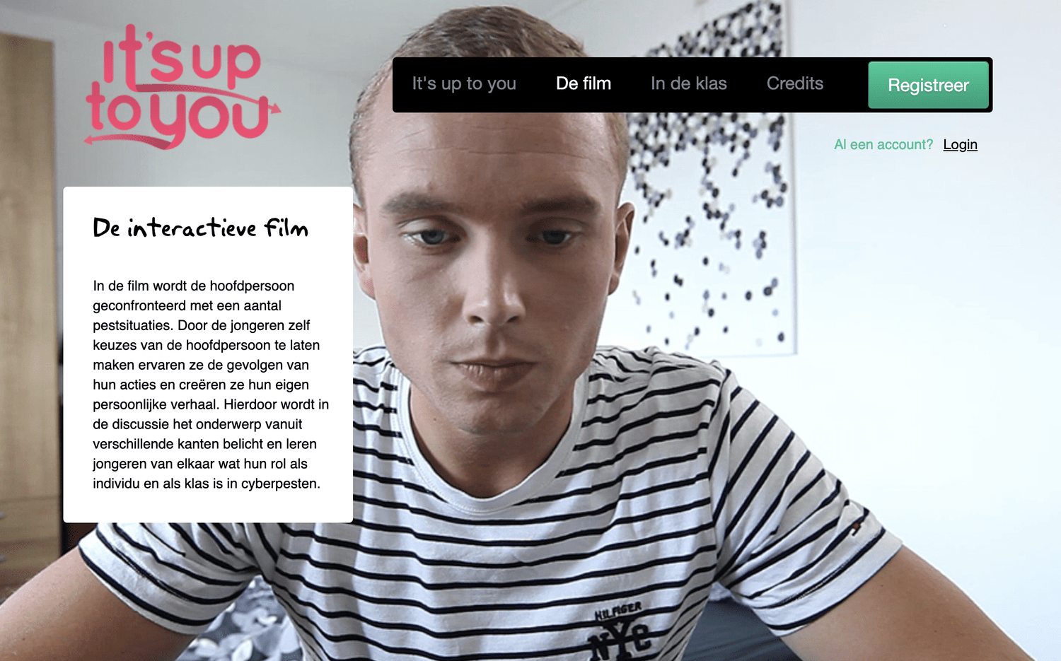 Interactive film platform screenshot