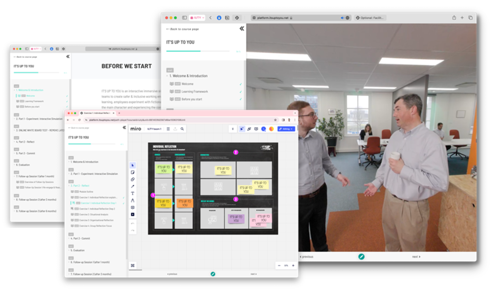 Self-paced online training platform and workshop materials