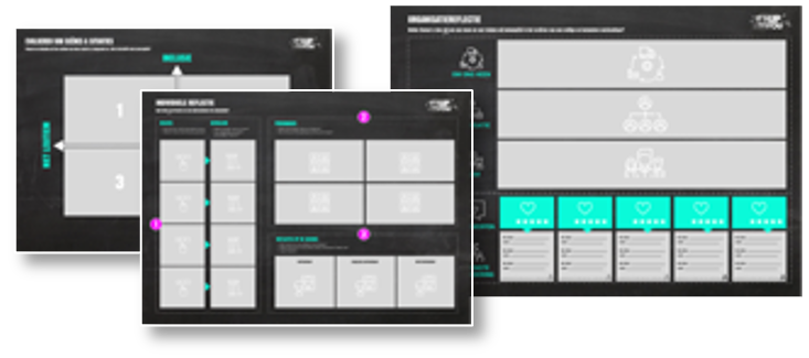 Workshop canvasses used to reflect on simulation insights